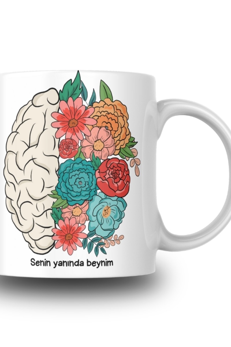 Senin Yanında Beynim Tasarım Seramik 350 Ml Kupa Bardak
