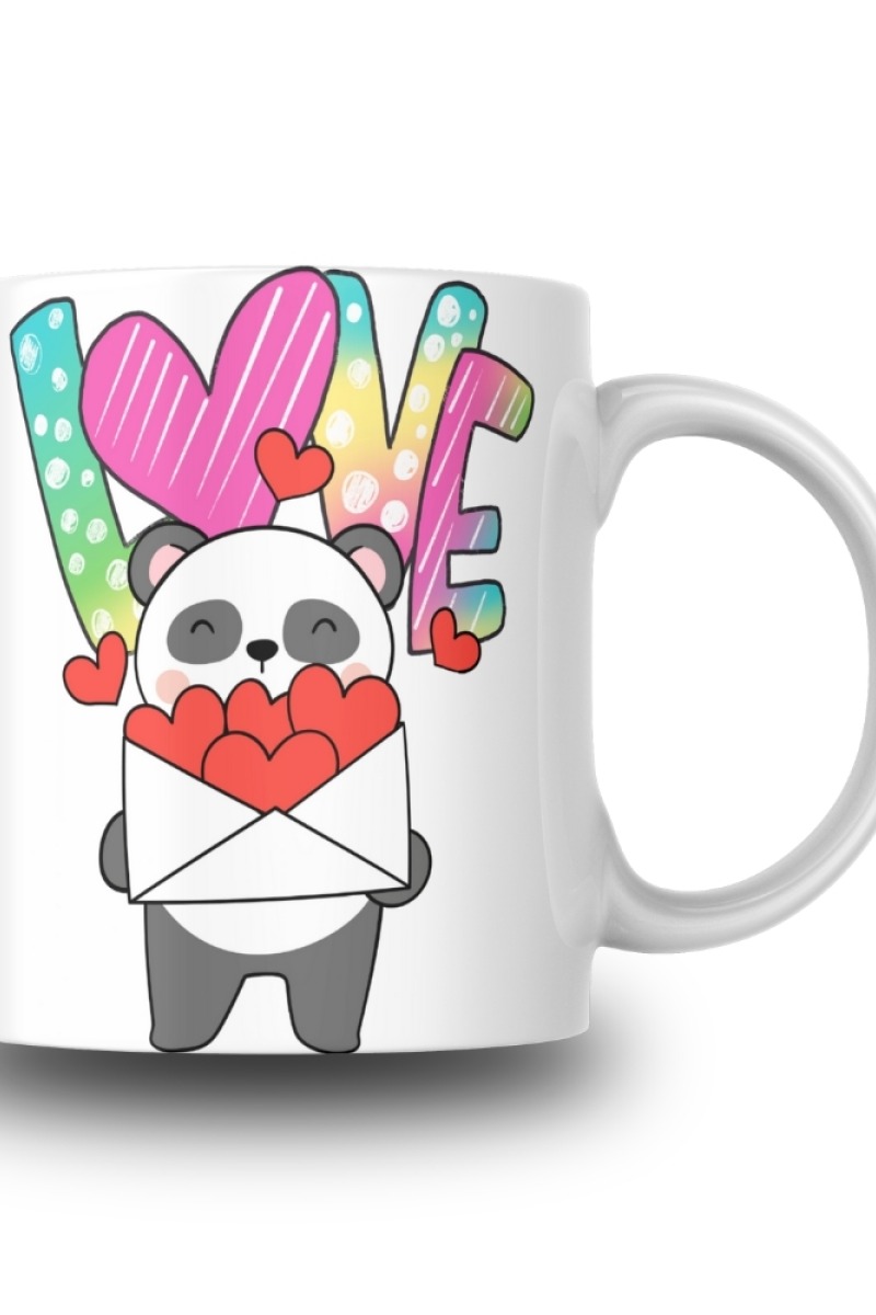 Love Panda Tasarım Seramik 350 Ml Kupa Bardak