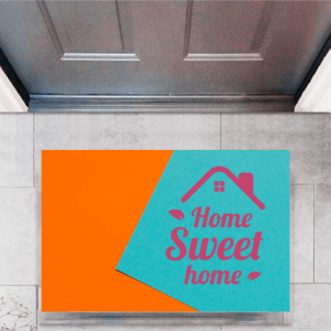 Kapı Önü Paspası Dekoratif Dijital Baskı Home Sweet Home P-2329