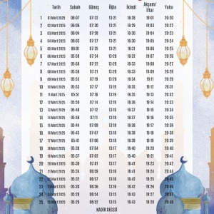 Ramazan İmsakiyesi Modern Kişiye Özel Tasarımlı Dijital Baskı 6 Adet A4 300 gr Model 38