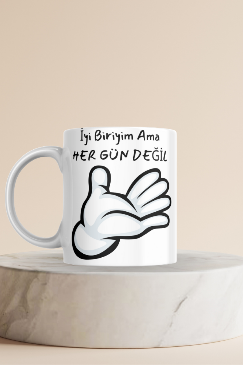 Komik Doodle Tasarım Seramik 350 Ml Kupa Bardak