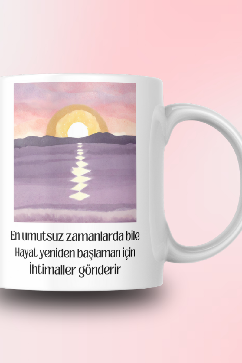 Motivasyon Yazılı Tasarım Seramik 350 Ml Kupa Bardak