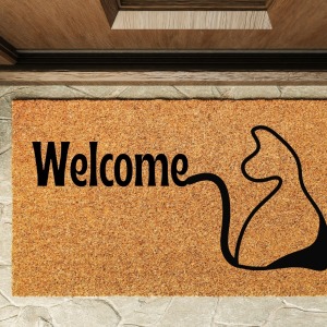 Kapı Önü Paspası Özel Tasarım Koko Model Welcome Kedi PK-1594