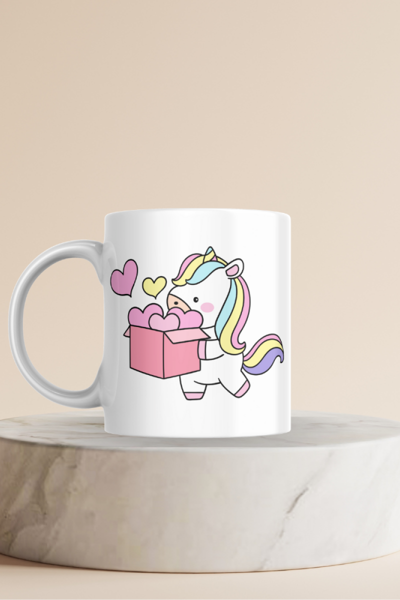 Unicorn Baskılı Hediyelik Seramik 350 Ml Kupa Bardak