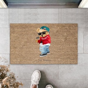 Bej Kapı Önü Paspası The Rapper Ayıcık Desen  K-3339
