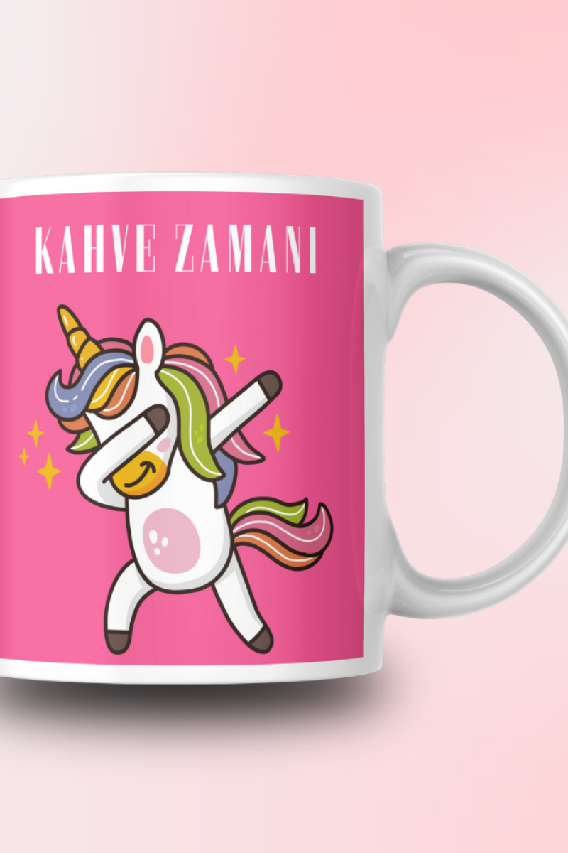 Kahve Zamanı Unicorn Tasarım Seramik 350 Ml Kupa Bardak