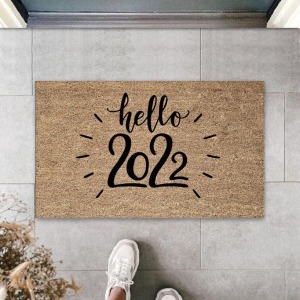 Kahverengi Kapı Önü Paspası Hello  Desen  K-3284