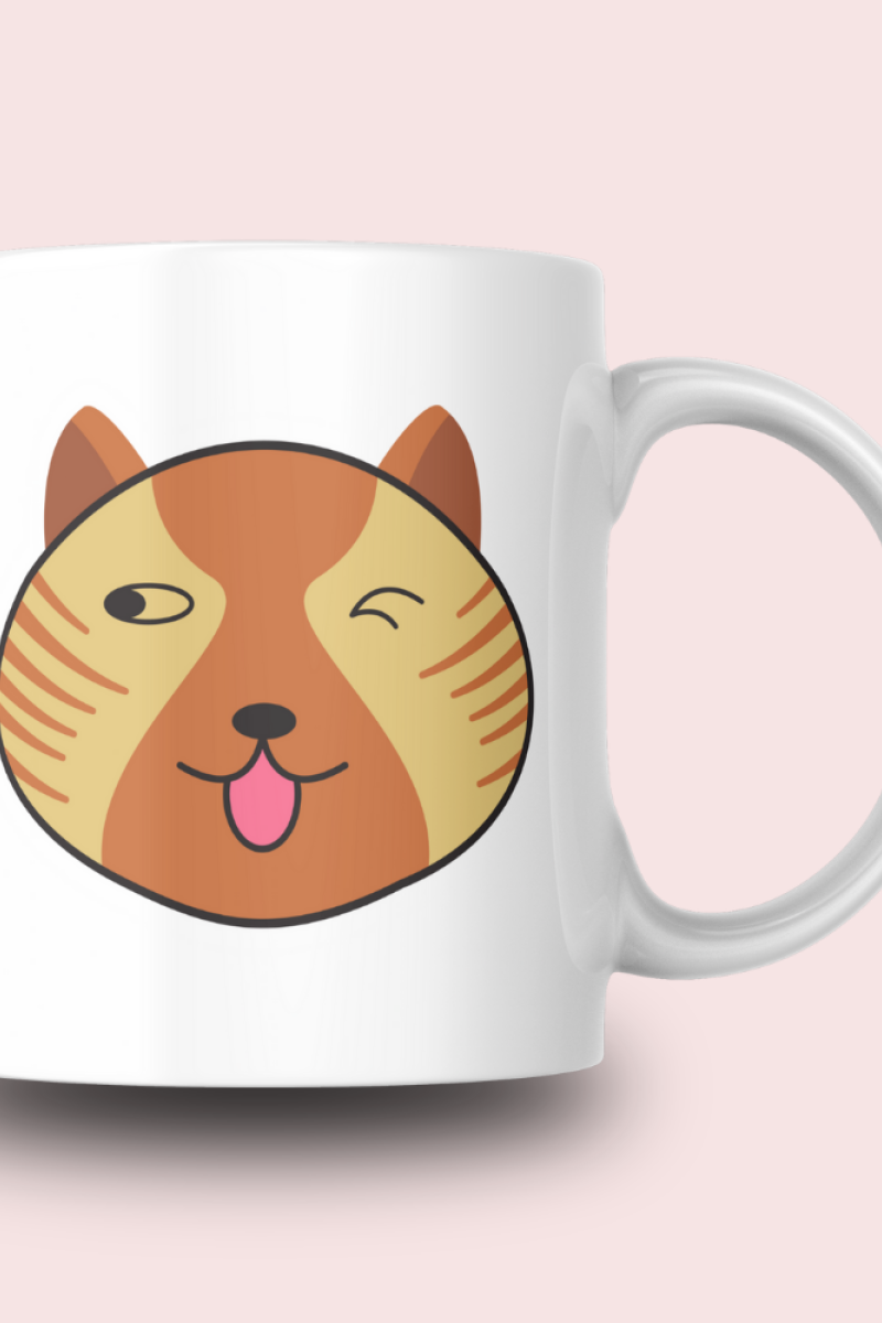 Sevimli Minimalist Hayvan Karikatürlü Tasarım Seramik 350 Ml Kupa Bardak