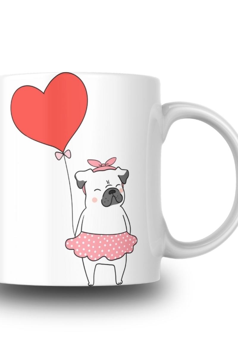 Sevimli Köpek Tasarım Seramik 350 Ml Kupa Bardak