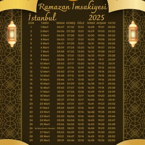 Ramazan İmsakiyesi Modern Kişiye Özel Tasarımlı Dijital Baskı 500 Adet A4 300 gr Model 47