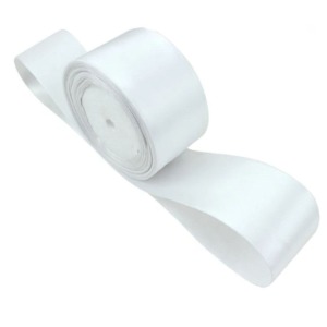 Saten Kurdele 6 cm Beyaz 2 Metre