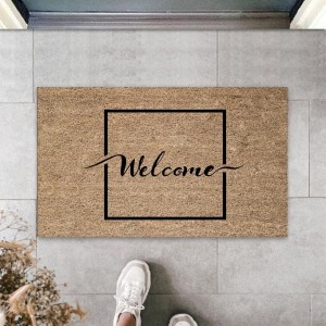Siyah Kapı Önü Paspası Welcome Desen  K-3292