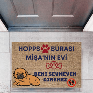 Kapı Önü Paspası Dekoratif Dijital Baskı Hopps  P-2475