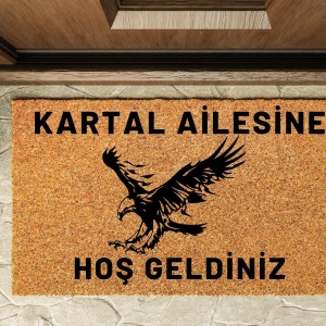 Kapı Önü Paspası Kişiye Özel Yazı Yazılır Koko Model Kartal Aile PK-1559