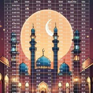Ramazan İmsakiyesi Modern Kişiye Özel Tasarımlı Dijital Baskı 1 Adet A4 300 gr Model 10