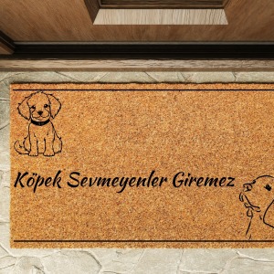 Kapı Önü Paspası Özel Tasarım Koko Model Köpek Sevmeyen Giremez PK-1568