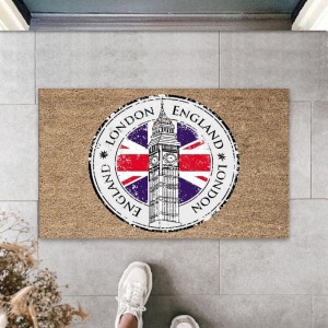 Dijital Baskı Bej London Saat Kulesi Paspas K-3150