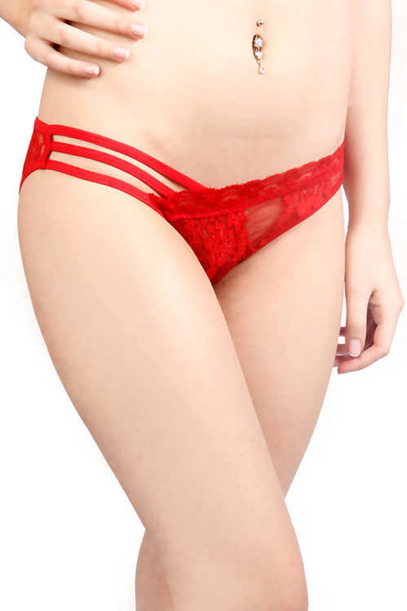 Kırmızı Şerit Detaylı Seksi Külot TM1139