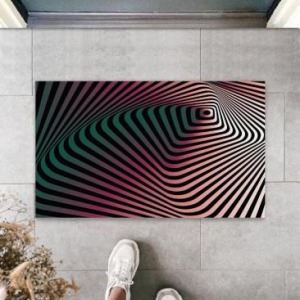 Dijital D Spiral Siyah-Pembe Kapı Paspası Dış Mekan Paspas K-3170