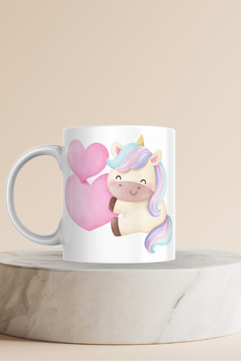 Unicorn Baskılı Hediyelik Seramik 350 Ml Kupa Bardak
