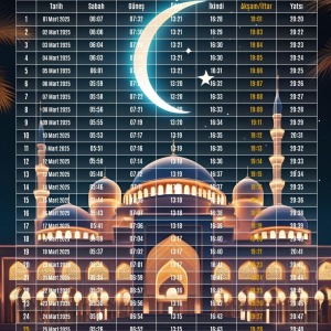 Ramazan İmsakiyesi Modern Kişiye Özel Tasarımlı Dijital Baskı 6 Adet A4 300 gr Model 8