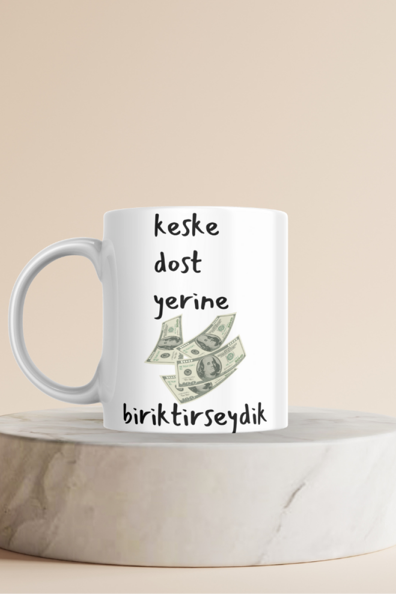 Komik Doodle Tasarım Seramik 350 Ml Kupa Bardak