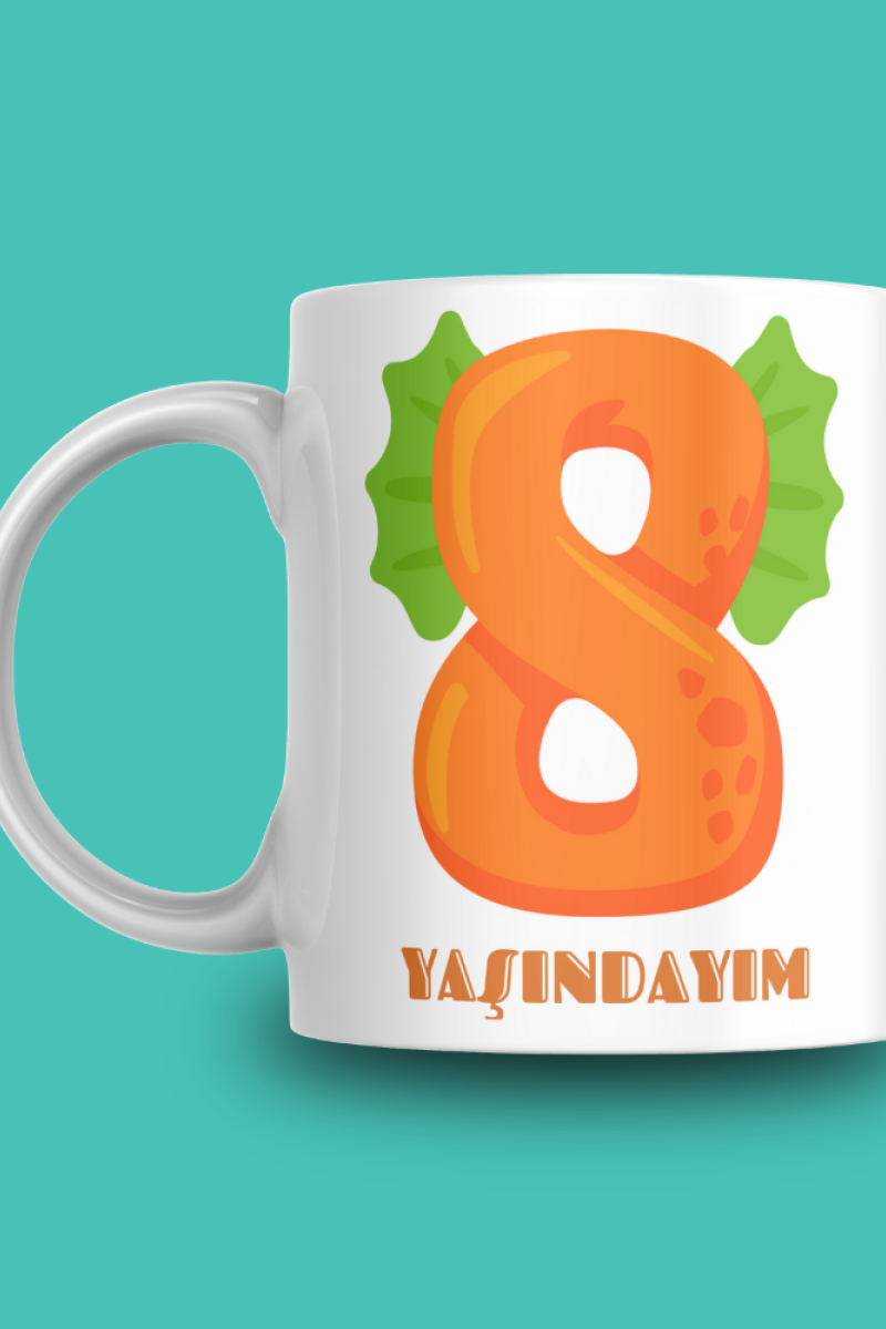 8 Yaşındayım Seramik 350 Ml Kupa Bardak