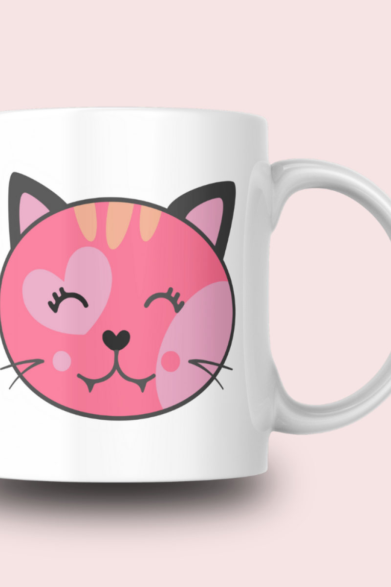 Sevimli Minimalist Hayvan Karikatürlü Tasarım Seramik 350 Ml Kupa Bardak
