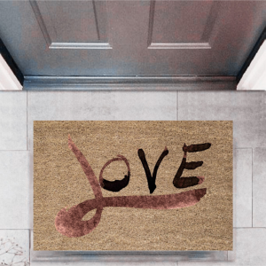 Kapı Önü Paspası Dekoratif Dijital Baskı Love P-2319