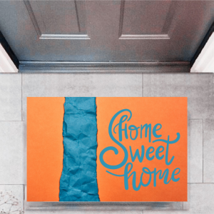 Kapı Önü Paspası Dekoratif Dijital Baskı Home Sweet Home P-2328