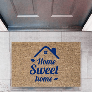 Kapı Önü Paspası Dekoratif Dijital Baskı Home Sweet Home P-2321