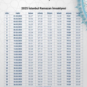 Ramazan İmsakiyesi Modern Kişiye Özel Tasarımlı Dijital Baskı 1 Adet A4 300 gr Model 21