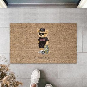 Bej Kapı Önü Paspası Skate King Ayıcık Desen  K-3313