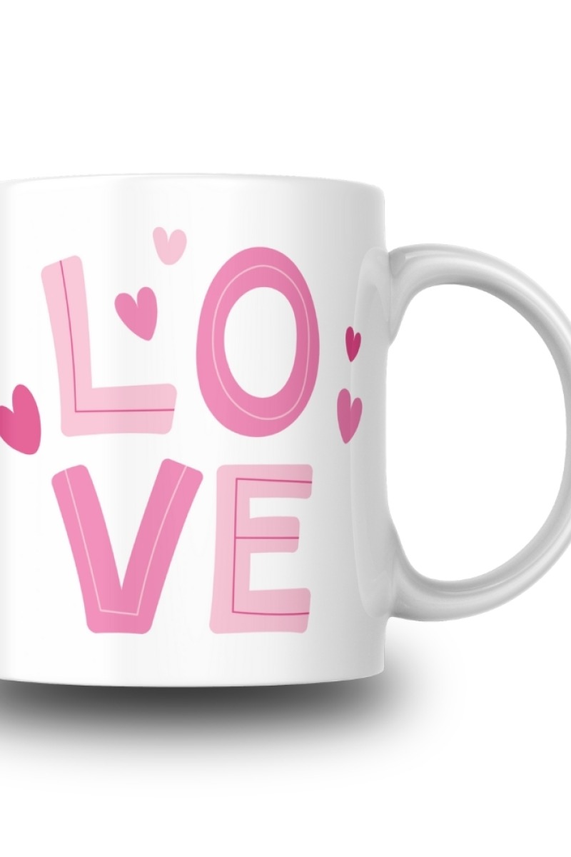 Love Yazılı Tasarım Seramik 350 Ml Kupa Bardak