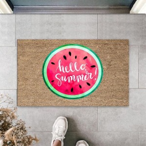 Kahverengi Kapı Önü Paspası Yuvarlak Karpuz Desen  K-3268