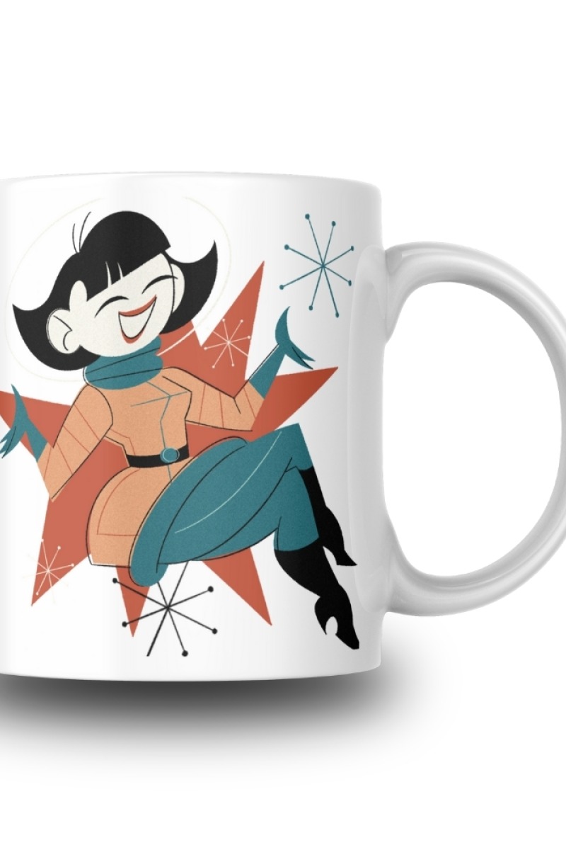 Modern Astronot Desenli Seramik 350 Ml Kupa Bardak