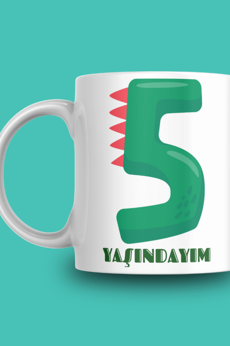 5 Yaşındayım Seramik 350 Ml Kupa Bardak