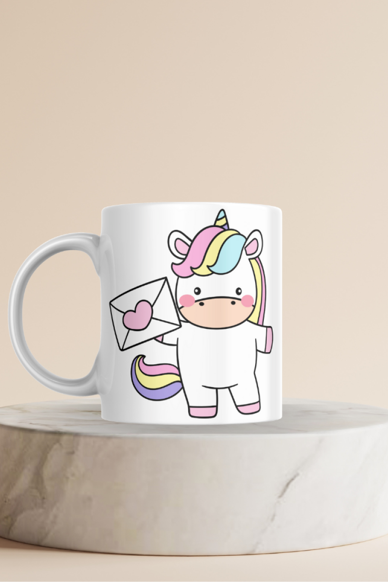 Unicorn Baskılı Hediyelik Seramik 350 Ml Kupa Bardak