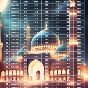 Ramazan İmsakiyesi Modern Kişiye Özel Tasarımlı Dijital Baskı 6 Adet A4 300 gr Model 12