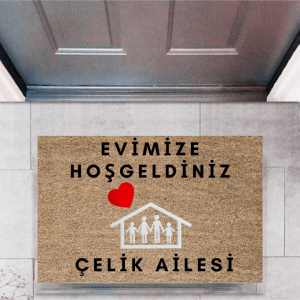 Kapı Önü Paspası Dekoratif Dijital Baskı Evimize Hoşgeldiniz P-2465