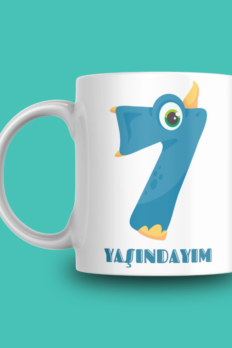 7 Yaşındayım Seramik 350 Ml Kupa Bardak