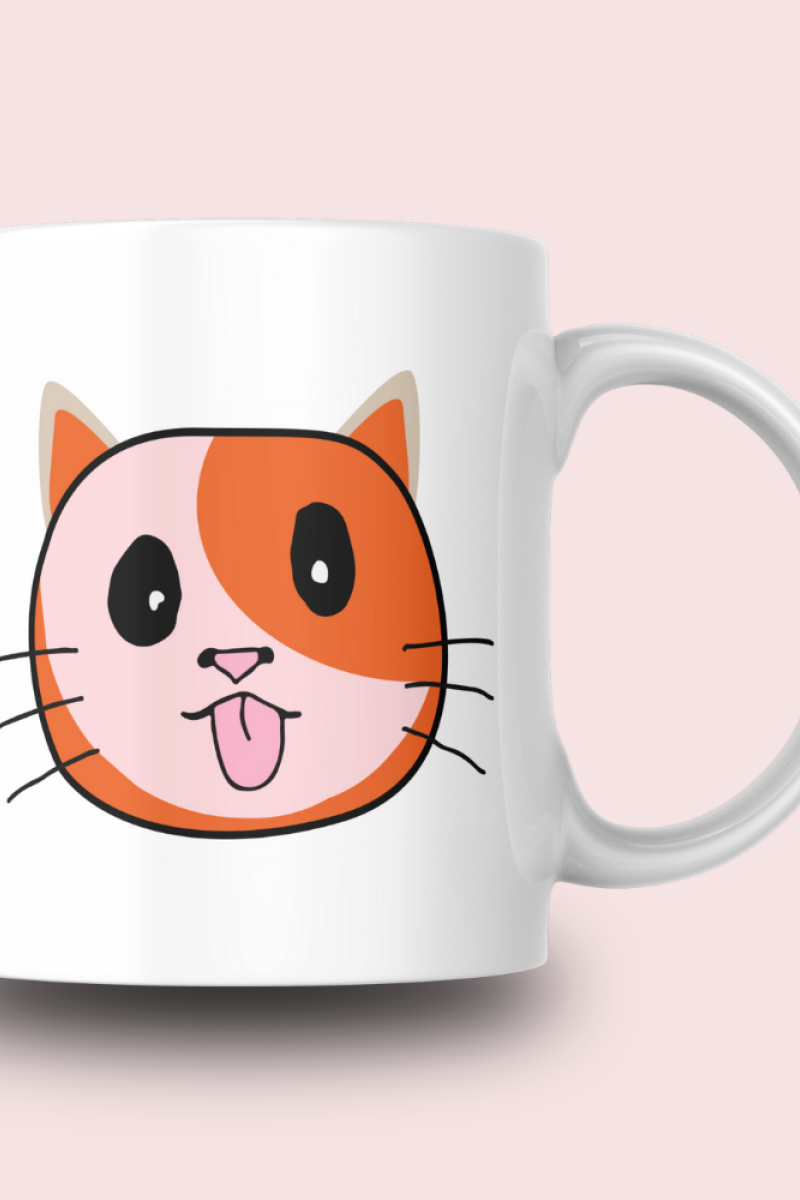 Sevimli Minimalist Hayvan Karikatürlü Tasarım Seramik 350 Ml Kupa Bardak