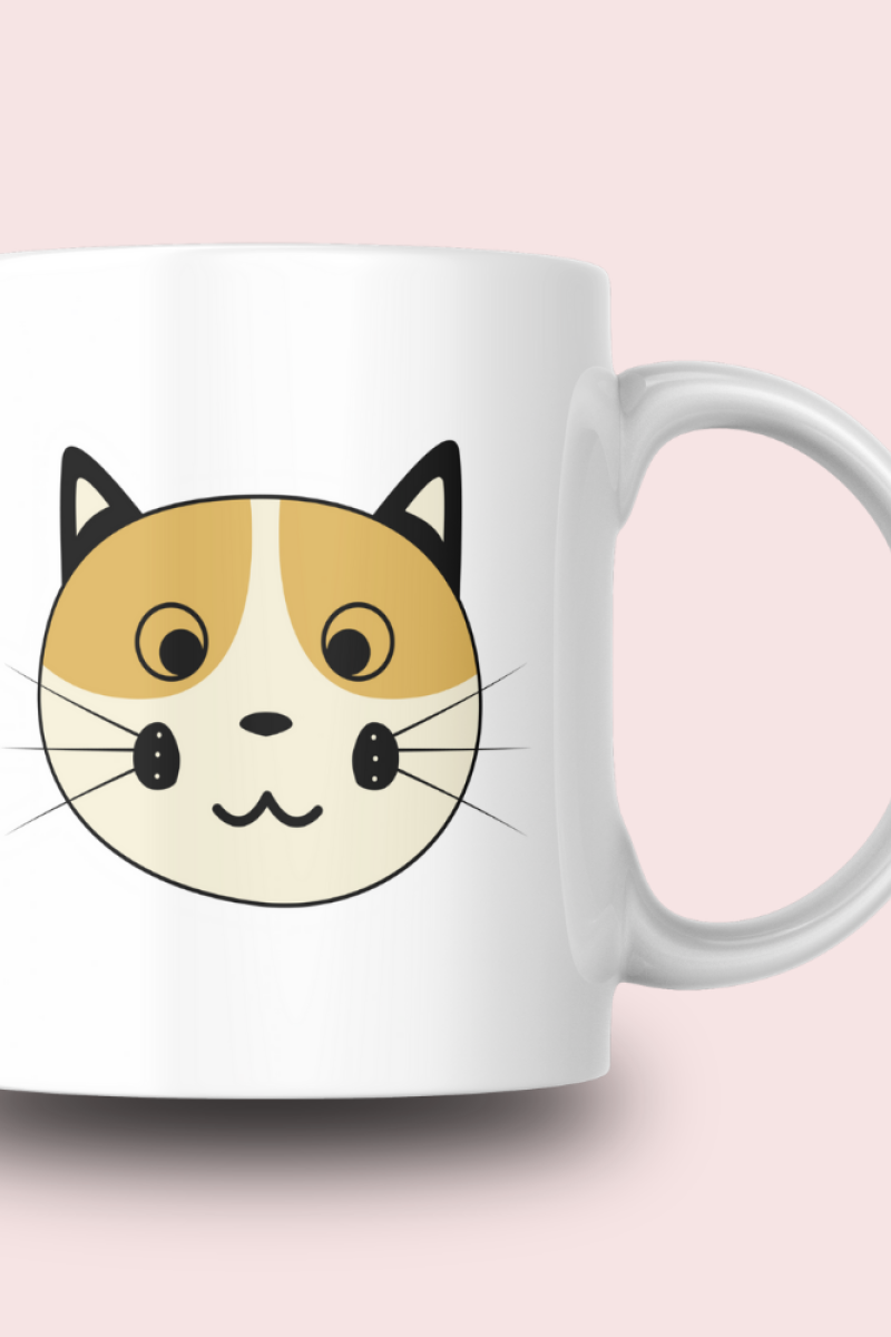 Sevimli Minimalist Hayvan Karikatürlü Tasarım Seramik 350 Ml Kupa Bardak