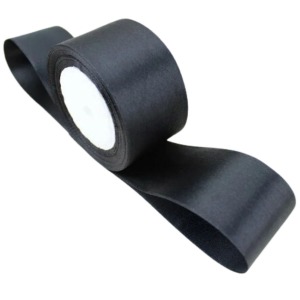 Saten Kurdele 6 cm Siyah 5 Metre