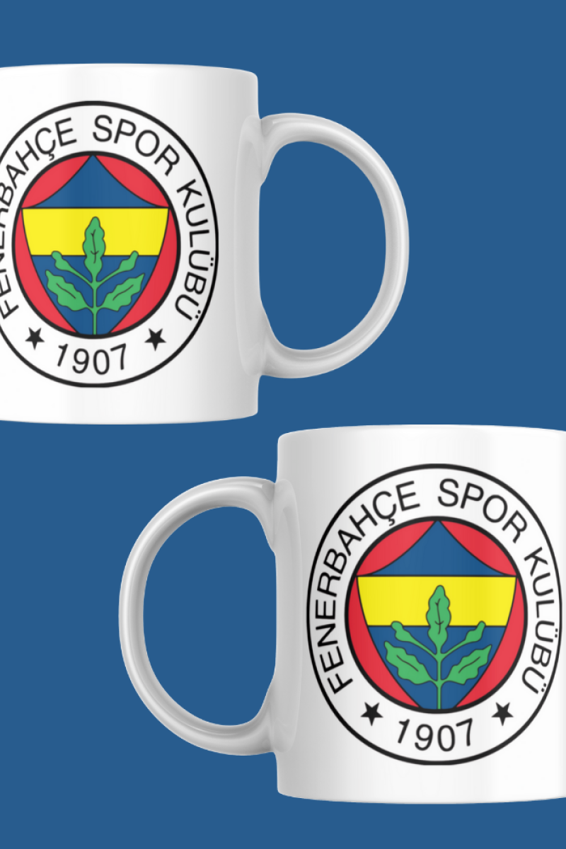 Sarı Lacivert Taraftar Tasarım Seramik 350 Ml Kupa Bardak