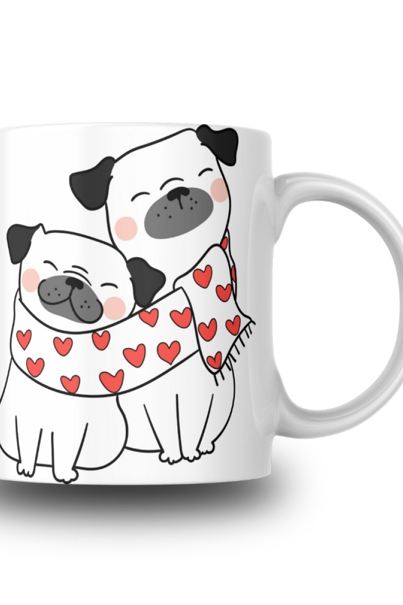 Sevimli Yavru Köpekler Seramik 350 Ml Kupa Bardak