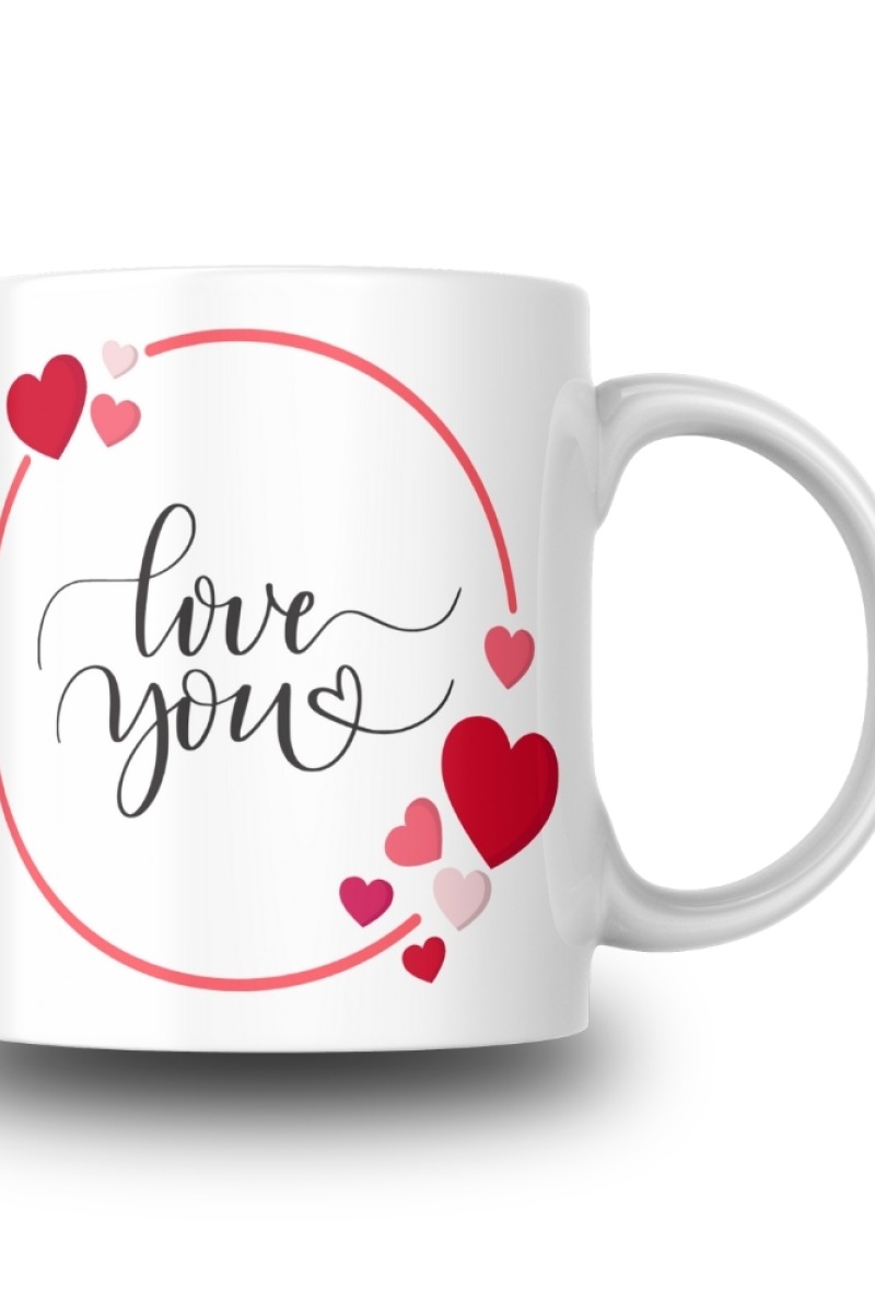 Love You Tasarım Seramik 350 Ml Kupa Bardak