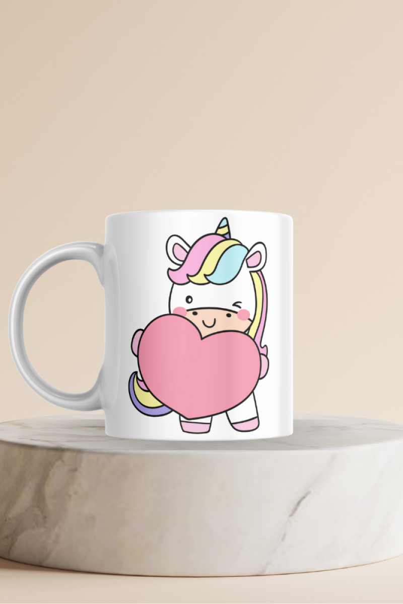 Unicorn Baskılı Hediyelik Seramik 350 Ml Kupa Bardak