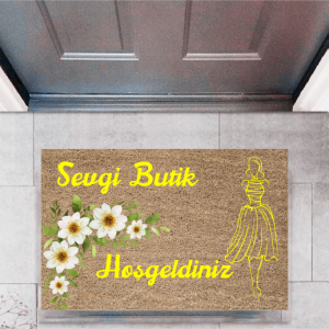 Kapı Önü Paspası Dekoratif Dijital Baskı Butik Hoşgeldiniz P-2445