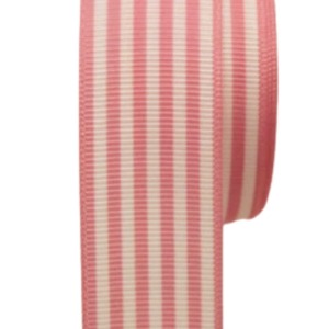Tafta Çizgi Desen Kurdele 25 mm Pudra 10 Metre